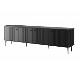 Skříňka RTV Vesper 4D 187 cm - černá / černé nohy