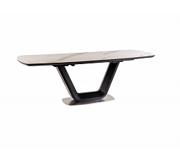 Jídelní stůl ARMANI CERAMIC, efekt bílého mramoru/černý mat