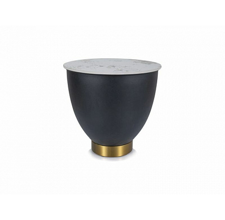 Konferenční stůl CYPRUS B, Efekt bílého mramoru/Černý mat/Zlatá Konferenční stůl CYPRUS B, Efekt bílého mramoru/Černý mat/Zlatá