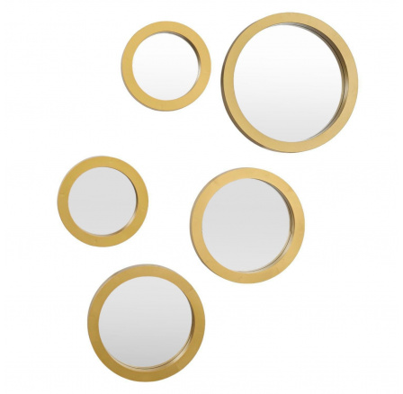 Sada 5 zrcadel Gilded kulatá zlatá Sada 5 zrcadel Gilded kulatá zlatá