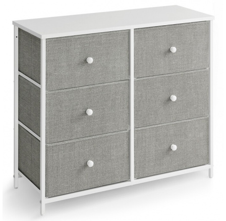 Komoda 80x30x71cm, kov, šedá, AUK-E1032 GREY