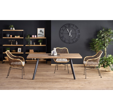 Jídelní stůl BERLIN, Ořech/Černá Jídelní stůl BERLIN, Ořech/Černá