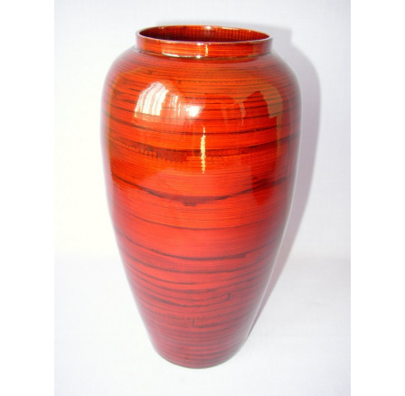 Bambusová váza antik červená