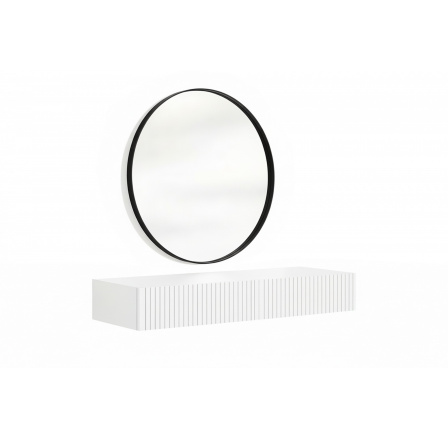 NICOLE TOALETKA 100 2SZ - bílý mat / závěsná + NICOLE ZRCADLO 80 - černý