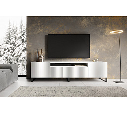 TV skříňka NOEMI Stojící Bílá+Bílá