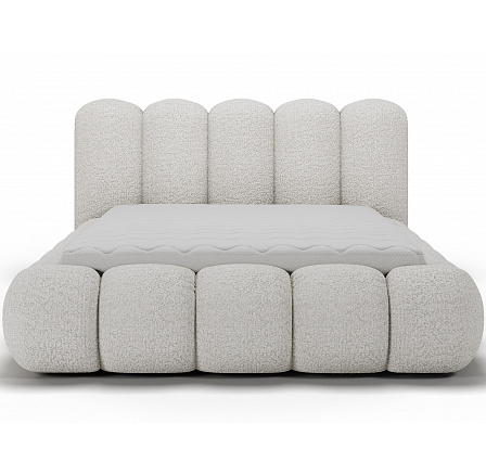 Oloroso bed 160x200 with metal frame and storage compartment, white bouclé Royal 01 1 Oloroso bed 160x200 with metal frame and storage compartment, white bouclé Royal 01 1