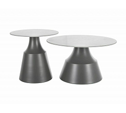 Sada konferenčních stolků ITAKA, Bílý lesk/Šedý mat