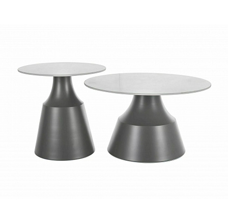 Sada konferenčních stolků ITAKA, Bílý lesk/Šedý mat