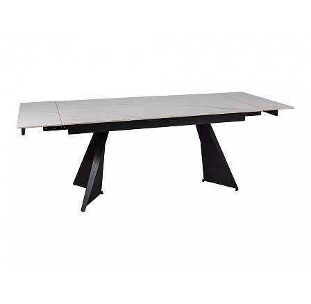 Jídelní stůl LACONI, Efekt bílého mramoru/Černá