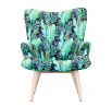Křeslo MOSS velur s motivem listů 70x95cm 977835