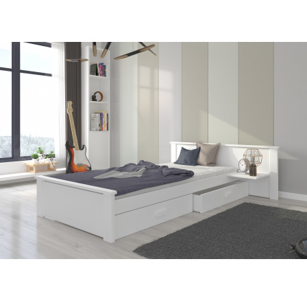 Postel s matrací ALDEX SHELF 200x90 Bílá