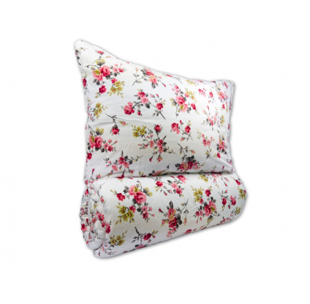 Povlečení krep 140x200, 70x90cm Rosario red zipový uzávěr