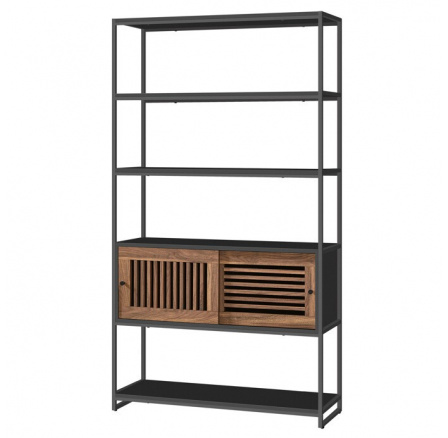 Regál, mdf, černá, AUR-E1121 BK Regál, mdf, černá, AUR-E1121 BK