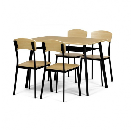 Jídelní set s 4 židlemi, 110x70x76cm, mdf, dub, AUT-O2222 OAK