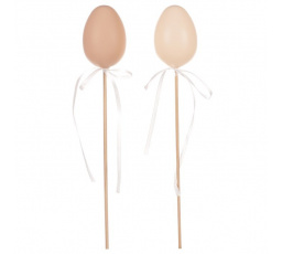 Vajíčka plastová - zápich, krémová, cena za balení (6 ks)