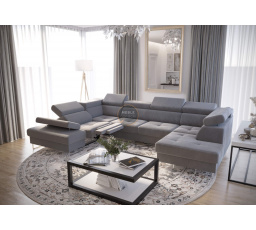 Rohová sedací souprava GALAXY MAX II , relax s funkcí spaní 215x350x170 - šedá , levá