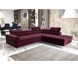 Rohová sedací souprava TOSCANIA II průměr 30x250 - vínová , pravá