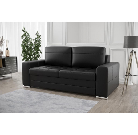 Sofa VERONA II 170 cm přírodní kůže - černá kůže