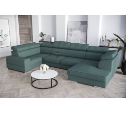 Rohová sedací souprava ROYAL MAX I 210x375x185 - mořská zelená , levá