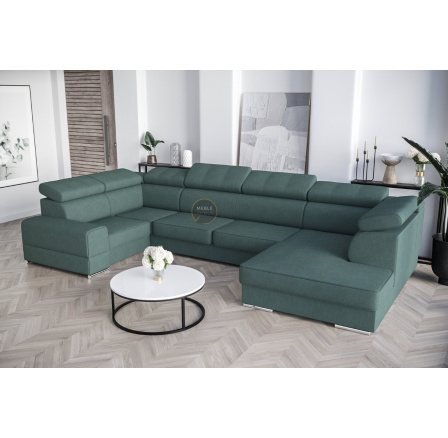 Rohová sedací souprava ROYAL MAX I 210x375x185 - mořská zelená , levá Rohová sedací souprava ROYAL MAX I 210x375x185 - mořská zelená , levá