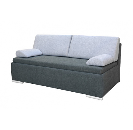 GULIVER LUX -  pohovka rozkládací látka korpus, matrace TMAVĚ ŠEDÁ SS22/ opěrné polštáře, područky SVĚTLE ŠEDÁ SS18, nohy bílá DS  kolekce "FN" (K250)