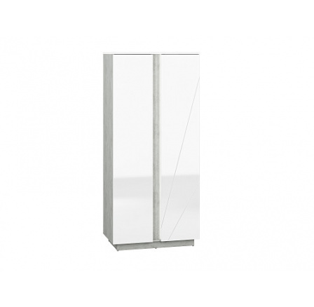 LAMIA 01 -skříň 2D, lamino, beton stříbrný, bílá lesk (ML) (LUMENS01=2BALÍKY) (K150)NOVINKA