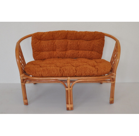 Ratanová lavice Bahama koňak polstr Matylda oranžový