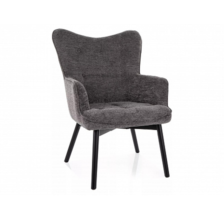 Křeslo CARMEN RAVEN, Šedá 15/Černá