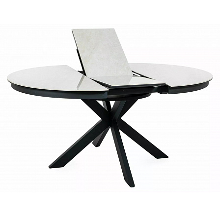 STŮL PORTO KERAMICKÝ BÉŽOVÝ TAJ MAHAL / ČERNÝ 120(160)X120