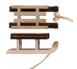 Sáňky závěsné - dřevo, přírodní, cena za balení (4 ks)