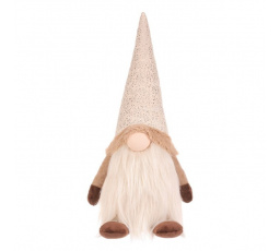 Skřítek - látková figurka, stojící, béžovo-hnědá