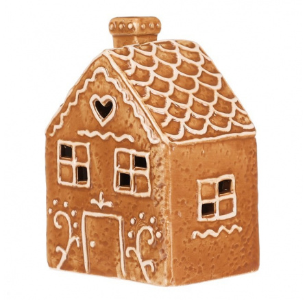 Domeček perníkový - keramika, LED osvětlení, hnědý Domeček perníkový - keramika, LED osvětlení, hnědý