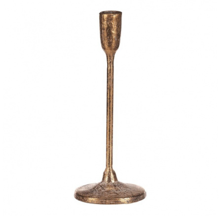 Svícen kovový, úzký na podstavci - vysoký 23 cm, zlatý Svícen kovový, úzký na podstavci - vysoký 23 cm, zlatý