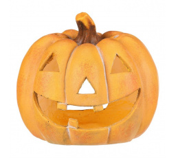 Dýně kulatá s obličejem - magnesium, svícen, velká, žlutá