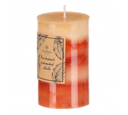 Svíčka aromatická - skořice a pomeranč, parafín, oranžové odstíny