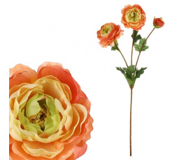 Ranunculus - umělá řezaná květina, meruňková barva
