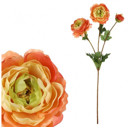 Ranunculus - umělá řezaná květina, meruňková barva