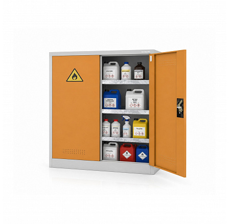 Chemická skříň na chemikálie BHPX nízká šedo-žlutá: IRENE, 1000 x 1040 x 400 mm Chemická skříň na chemikálie BHPX nízká šedo-žlutá: IRENE, 1000 x 1040 x 400 mm
