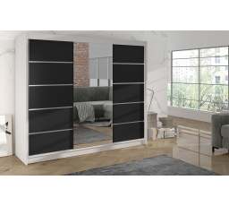 Skříň Debora VI 200 - bílá/černá