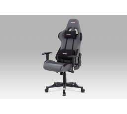 Kancelářská židle, šedá látka, houpací mech., plastový kříž