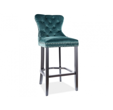 Barová židle AUGUST H-1 Velvet, černá/zelený Bluvel 78