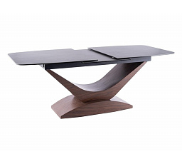 Jídelní stůl DOLCE KERAMIKA, efekt šedého mramoru/ořech