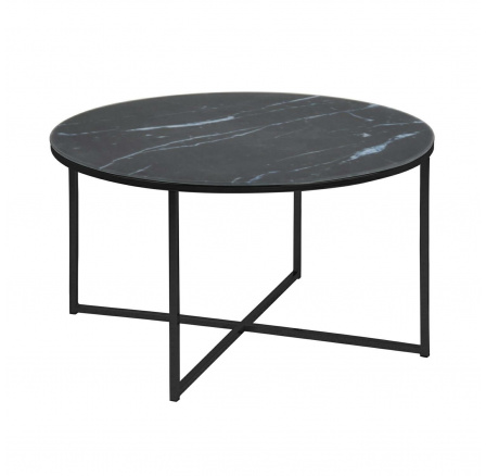 Kulatý konferenční stolek Alisma černý/mramor