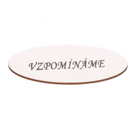 Cedulka "Vzpomínáme" - dřevo, bílá, v sáčku 12 ks, cena za 1 ks