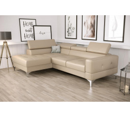 Rohová sedací souprava TOSCANIA MINI přírodní kůže 170x250 cm - béžová, levá