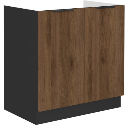 Dolní skřínka MONZA - 80 ZL 2F BB, Černá mat/Ořech