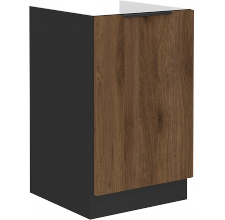 Dolní skřínka MONZA - 50 ZL 1F BB, Černá mat/Ořech