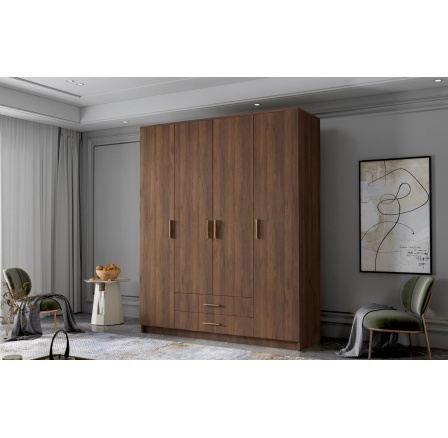 Skříň Arya I 160 - ořech/zlaté úchytky