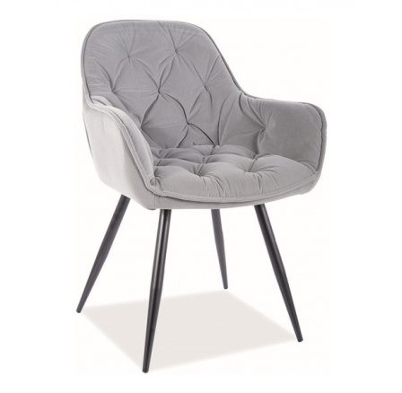 KRZESŁO CHERRY MATT VELVET 85 CZARNY STELAŻ / SZARY