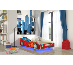 Dětská postel Auto 4x4 s matrací a LED osvětlením, 140x70 cm